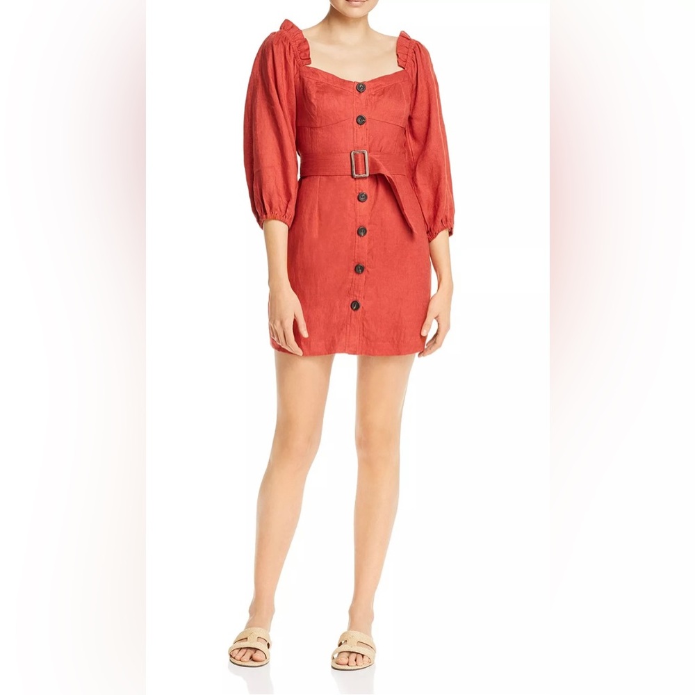 SUBOO Rising Sun Linen Mini Dress.  Send OFFERS - Picture 5 of 14